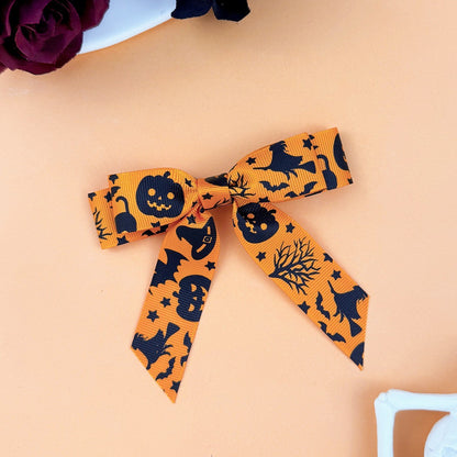 2-Piece Halloween Bow Hair Clip, Get into the spooky spirit with our 2-Piece Halloween Bow Hair Clips! These playful accessories are perfect for adding a touch of festive fun to any costume or outfit. With a variety of cute and quirky designs available, you'll be sure to stand out and have a hair-raisingly good time.