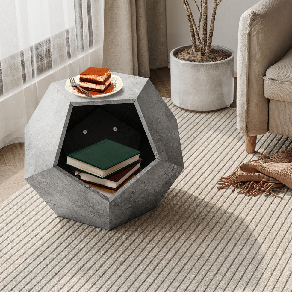 25.98"Modern Pet Furniture Cat Litter Side Table, Sofa Side Table, Planter MDF Multifunctional Furniture, Cement Gray 25.98"Pet Furniture Cat Litter Side Table/Side-Table