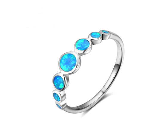 925Sterling Silver Blue Opal Ring