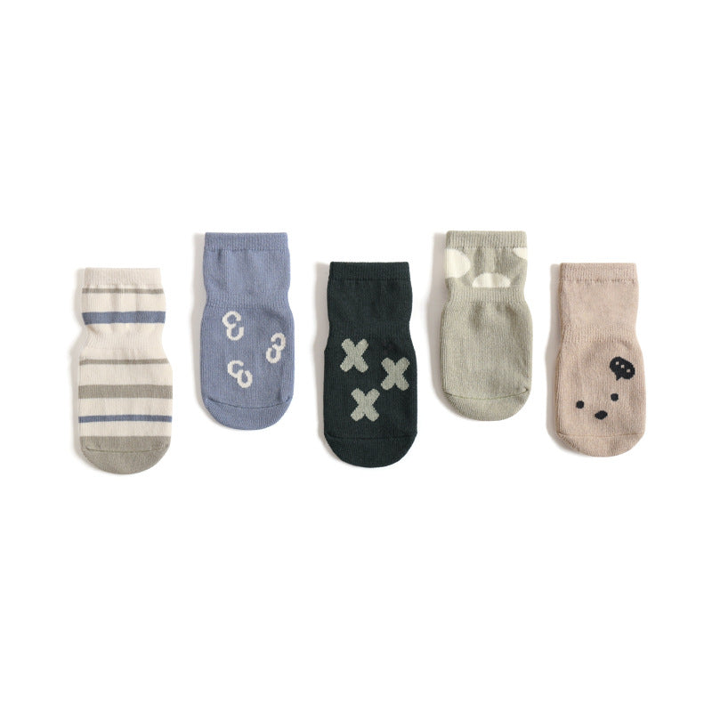 New Baby Floor Socks Combed Cotton Summer Boys And Girls Early Education Cool Toddler Non-Slip Mid-Tube Socks Baby Socks Cotton Boys And Girls Toddler Non-Slip Mid-Tube Socks