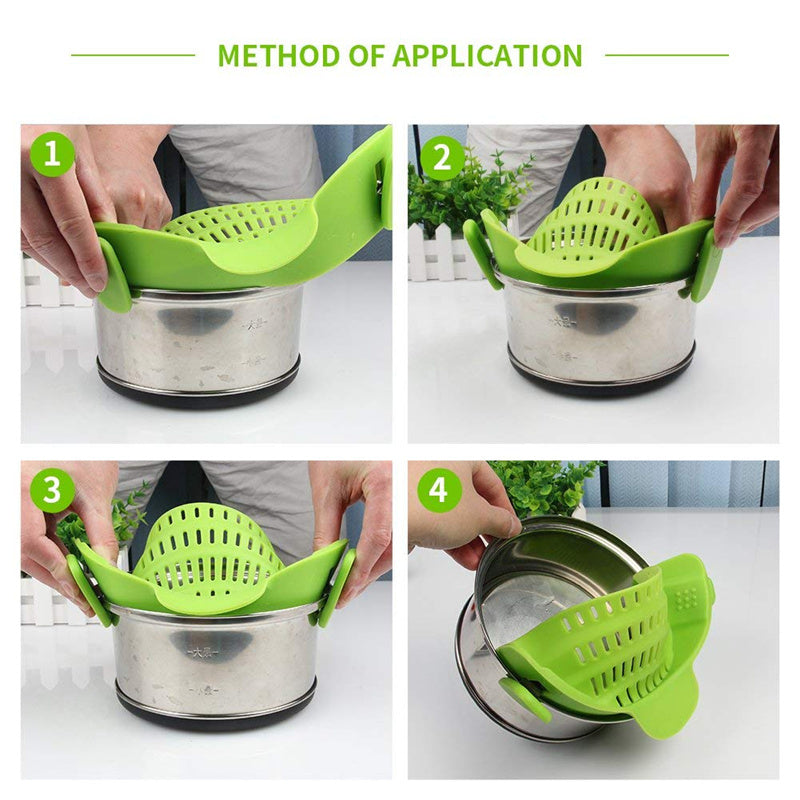 "Clip-on Pan|Strainer Anti-spill"Effortlessly drain pots and pans with our Clip-on Pan Strainer Anti-spill! No more messy spills or heavy lifting. Simply clip onto any pot or pan and watch as it strains with precision. Enjoy a cleaner and more efficient cooking experience. Say goodbye to bulky colanders"