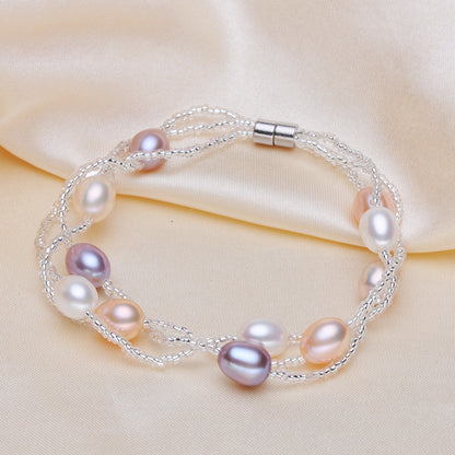 Indulge in luxurious elegance with our Freshwater Pearl Bracelet. Adorn your wrist with the timeless beauty of freshwater pearls, lending a touch of sophistication to any outfit. Elevate your style and exude a sense of refinement with this must-have accessory.