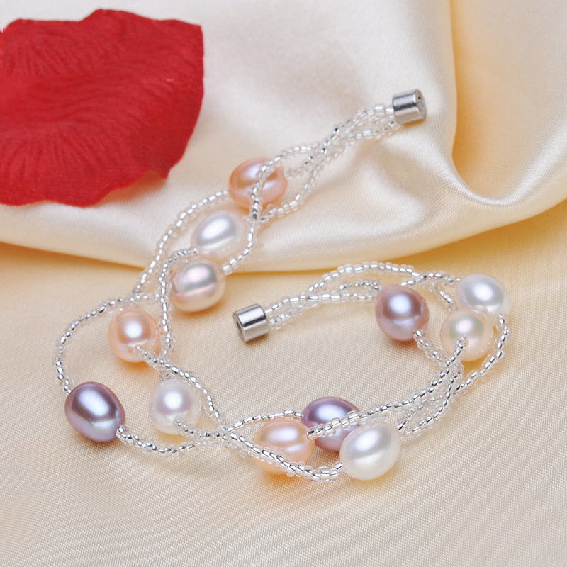 Indulge in luxurious elegance with our Freshwater Pearl Bracelet. Adorn your wrist with the timeless beauty of freshwater pearls, lending a touch of sophistication to any outfit. Elevate your style and exude a sense of refinement with this must-have accessory.