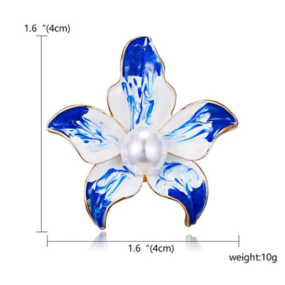 Elegant Floral Pearl Brooch