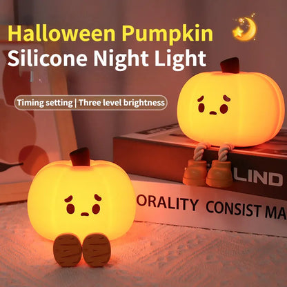 "Halloween Pumpkin Night Light"Transform your home into a spooky wonderland with our Halloween Pumpkin Night Light! This festive light will add a touch of magic to your Halloween décor and create a cozy and inviting atmosphere. Perfect for indoor or outdoor use, let the flickering glow of our pumpkin night light bring your spooky season to life!