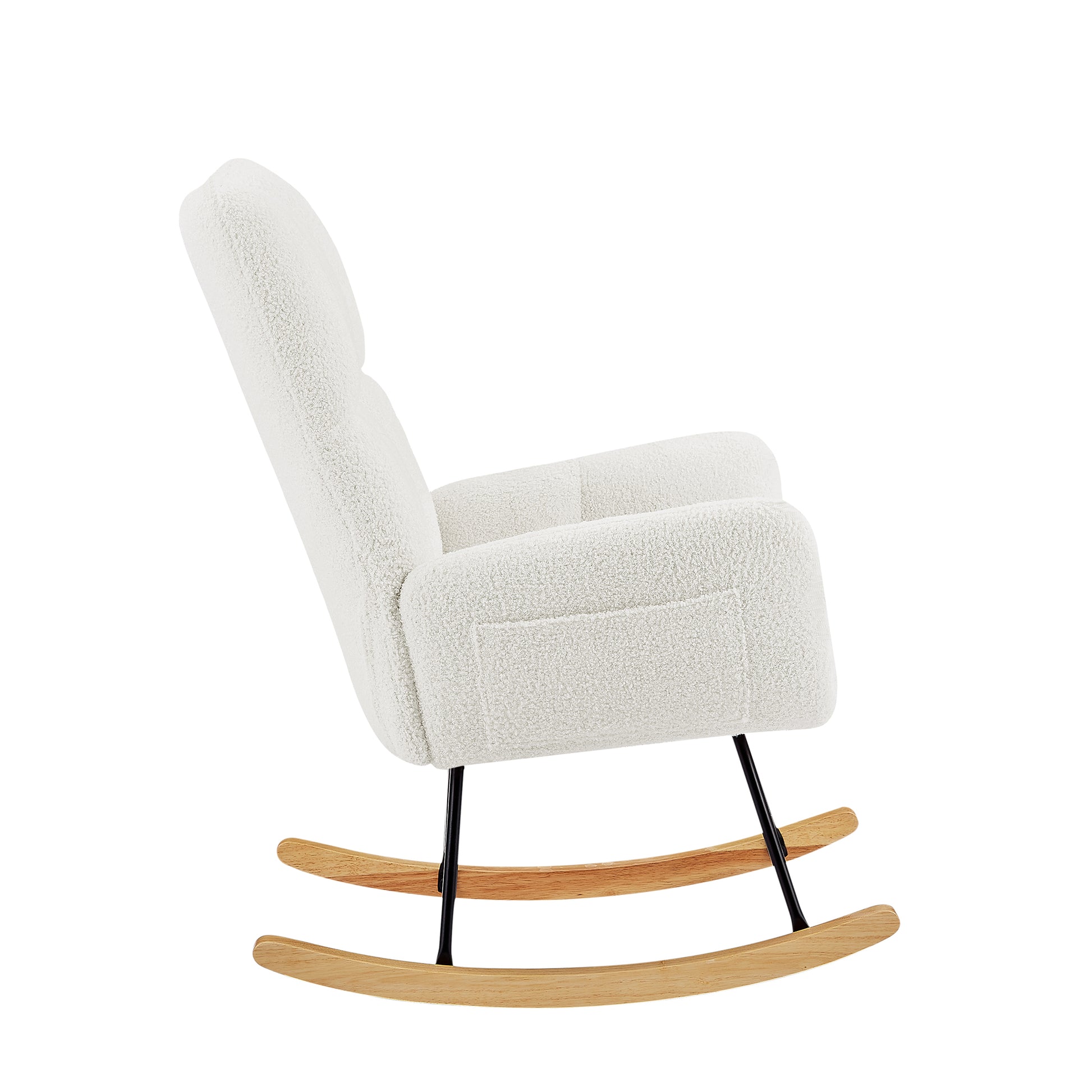 Off-White Teddy Fabric Rocking Chair Off-White Teddy Fabric Rocking Chair