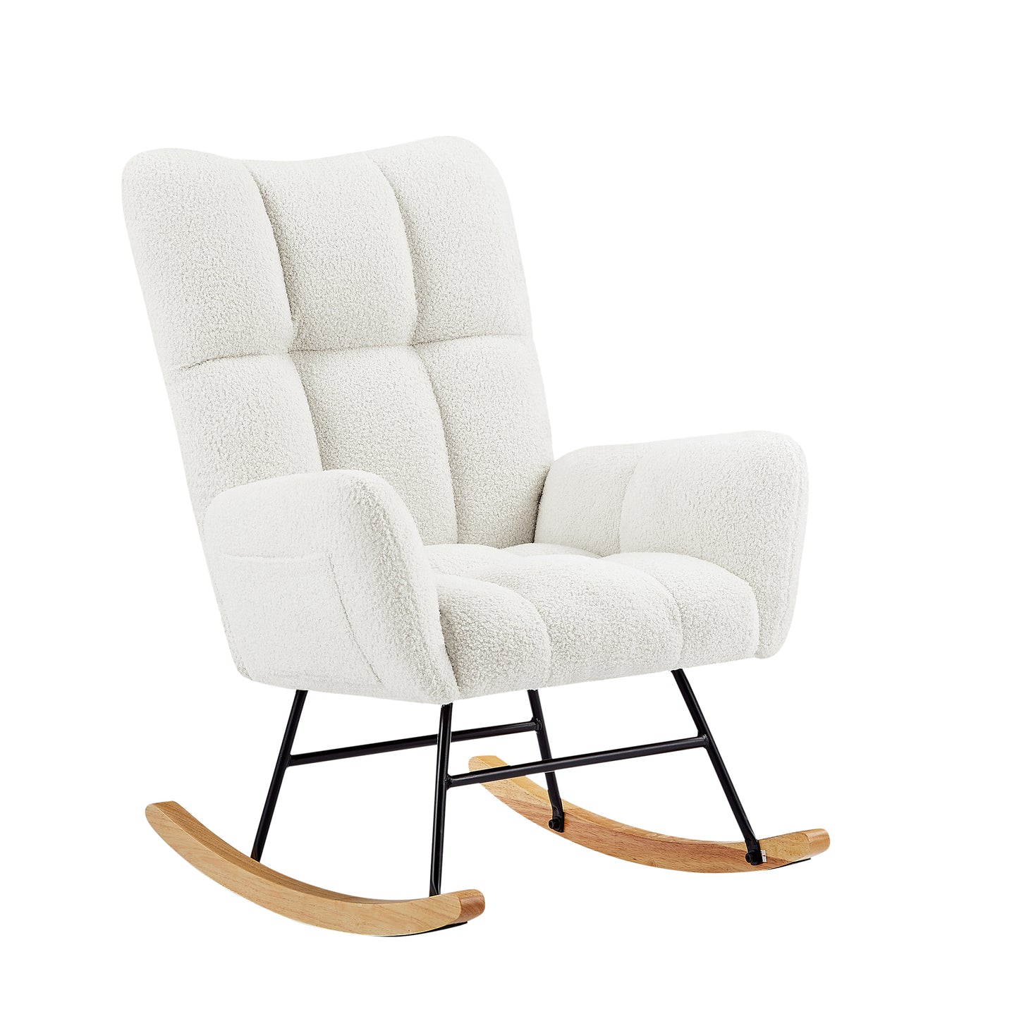 Off-White Teddy Fabric Rocking Chair Off-White Teddy Fabric Rocking Chair