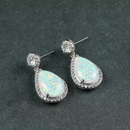 Platinum Opal Water Drop Earrings Temper Platinum Opal Water Drop Earrings