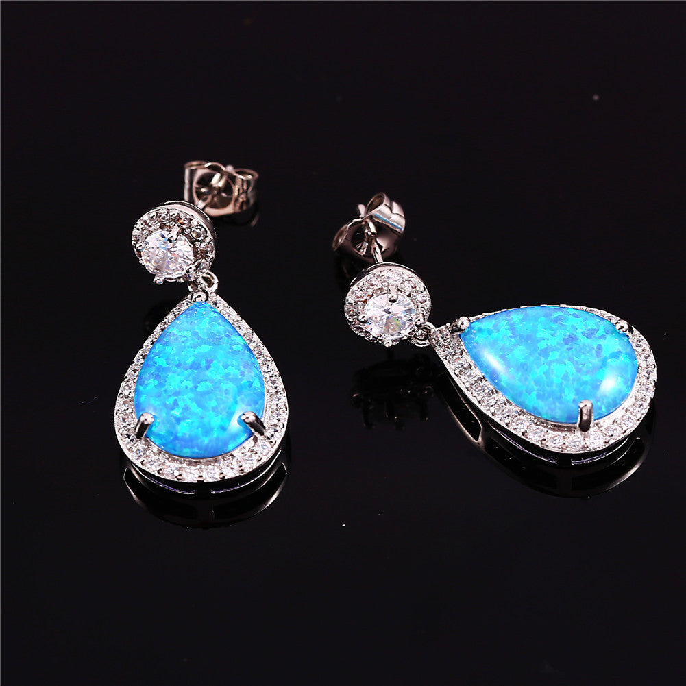 Platinum Opal Water Drop Earrings Temper Platinum Opal Water Drop Earrings