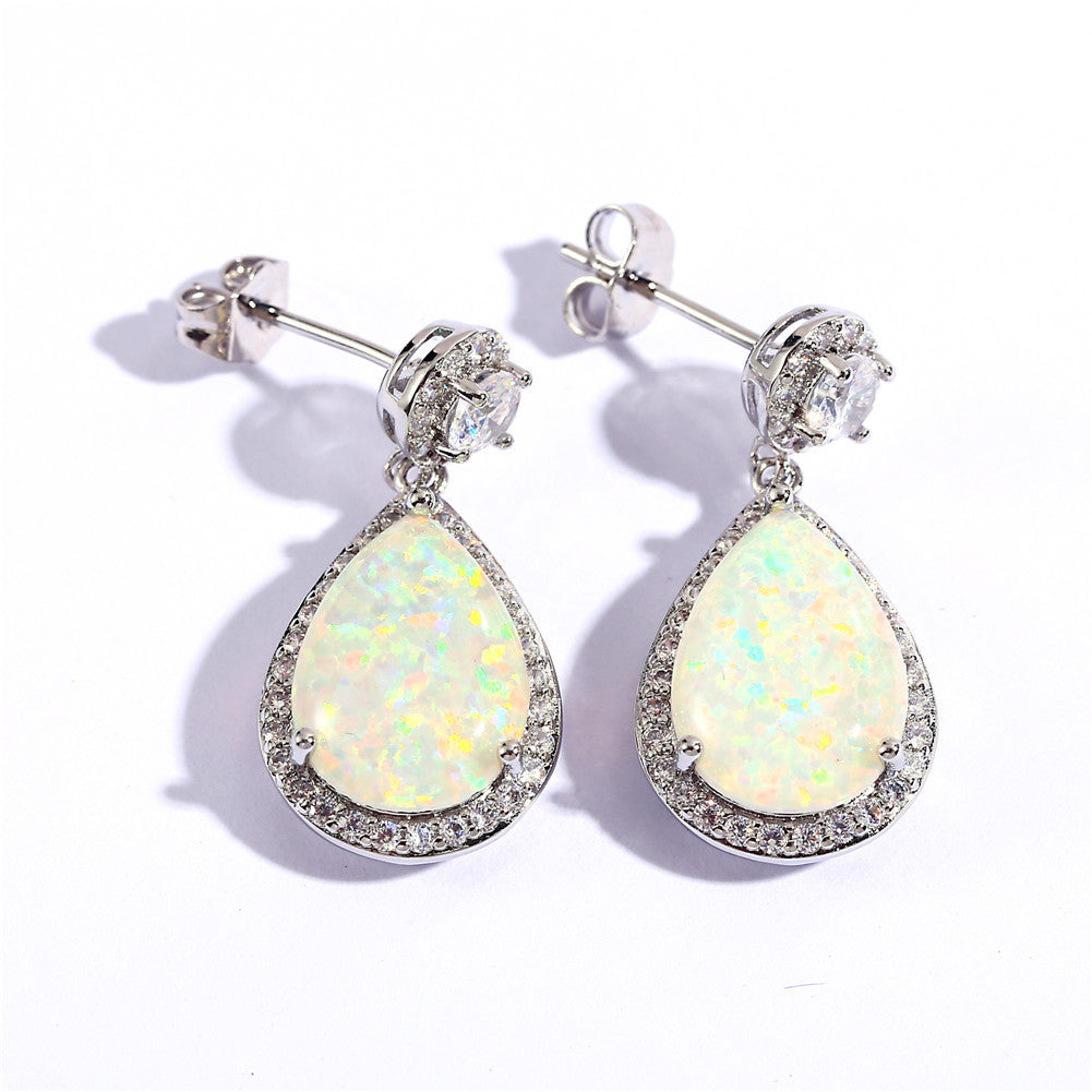 Platinum Opal Water Drop Earrings Temper Platinum Opal Water Drop Earrings