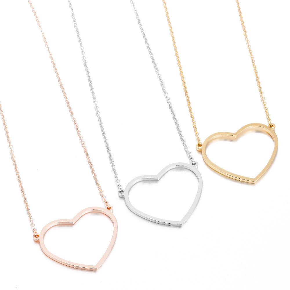 Simple Elegant Peach Heart Women's Clavicle Chain Necklace0 Simple Elegant Peach Heart Women's Necklace