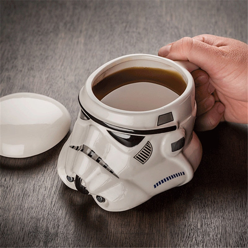 3D Ceramic Coffee mug double wall tea cup Star Wars Darth Vader and the white knight ceramic star wars mug Cups Star Wars Ceramic Mugs