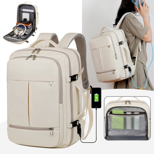 Large Capacity Backpack For Women and Men Versatile Computer Bags Business Travel Backpack, Indulge in the ultimate luxury of our Large Capacity Backpack. Perfect for both women and men, this versatile and stylish bag boasts a spacious design that easily accommodates all your travel and business essentials. With its exquisite craftsmanship and practical features, it's the perfect choice for sophisticated travelers and professionals