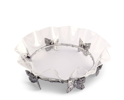 "Butterfly Stand Acrylic Bowl 16in"Experience the exquisite beauty of our Butterfly Stand Acrylic Bowl, a stunning centerpiece that will elevate any table setting. Crafted with precision and care, this 16-inch bowl will add a touch of elegance and charm to your home decor"