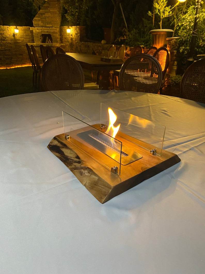 Black Mega Large Handmade Table Top Fire Pit Bio Ethanol Fireplace - Melissas Collectibles and More,Black Mega Large Handmade Table Top Fire Pit Bio Ethanol Fireplace " Elevate your outdoor gatherings with our Handmade Table Top Fire Pit Bio Ethanol Fireplace. This stunning fireplace is not only handcrafted, but also uses clean burning bio ethanol fuel for an eco-friendly and hassle-free experience. Bring warmth, ambiance, and style to any outdoor space with this convenient and visually appealing addition" 