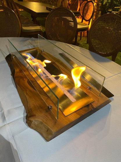 Black Mega Large Handmade Table Top Fire Pit Bio Ethanol Fireplace - Melissas Collectibles and More-Black Mega Large Handmade Table Top Fire Pit Bio Ethanol Fireplace " Elevate your outdoor gatherings with our Handmade Table Top Fire Pit Bio Ethanol Fireplace. This stunning fireplace is not only handcrafted, but also uses clean burning bio ethanol fuel for an eco-friendly and hassle-free experience. Bring warmth, ambiance, and style to any outdoor space with this convenient and visually appealing addition" 