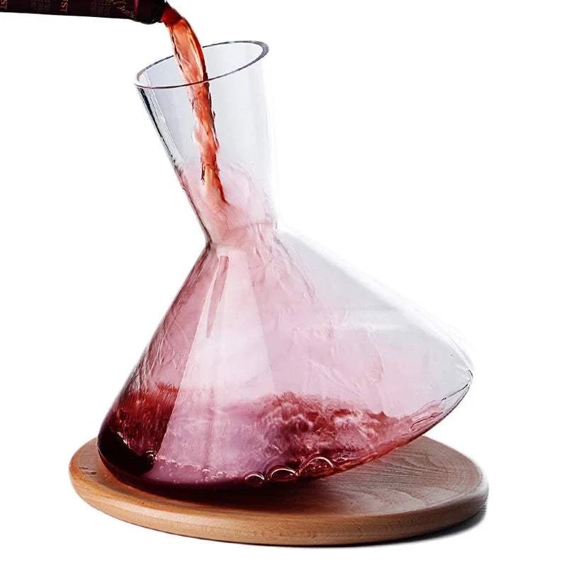 Decanter with Wood Tray Hand Blown Crystal Wine Carafe Aerator, Decanter with Wood Tray Hand Blown Crystal Wine Carafe Aerator, Decanter with Wood Tray Hand Blown Crystal Wine Carafe Aerator, Enhance your wine tasting experience with this hand blown crystal decanter, complete with a wood tray for a touch of elegance. The aerator feature promises to unlock the full flavors of your wine, taking your taste buds on a bold and daring adventure. Drink boldly, drink better