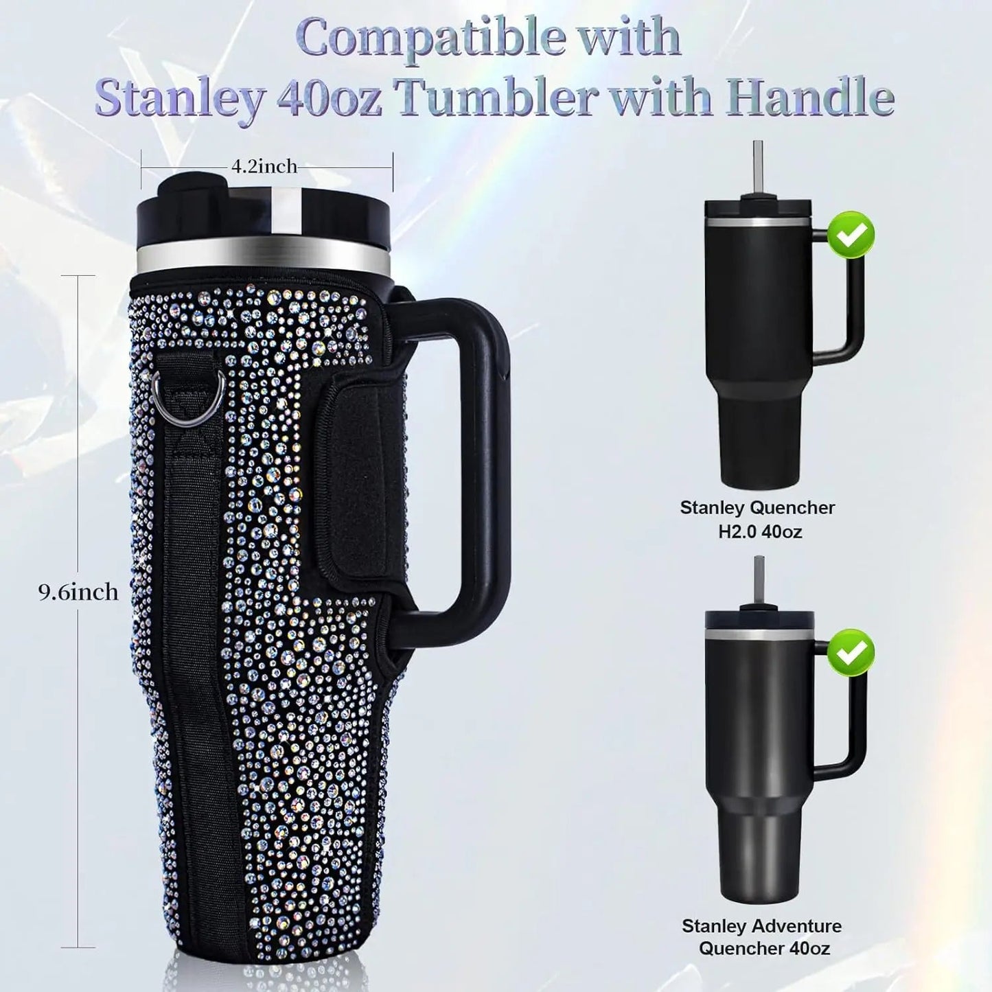 Diamond Mug Sleeve Carrier Bag With Straps Outdoor Drinkware Accessory - Melissas Collectibles and More