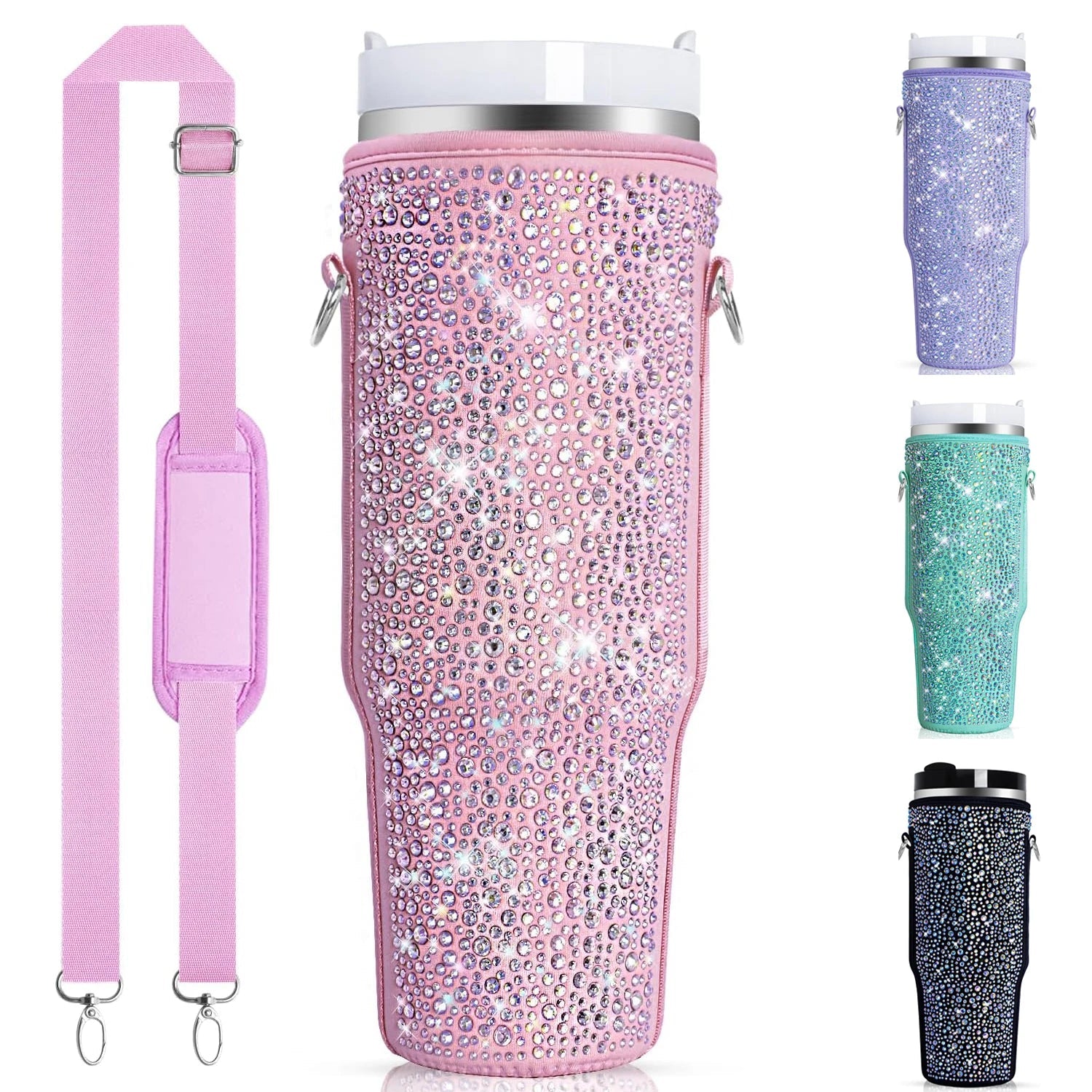 Diamond Mug|Sleeve Carrier Bag With Straps Outdoor Drinkware Accessory - Melissas Collectibles and More