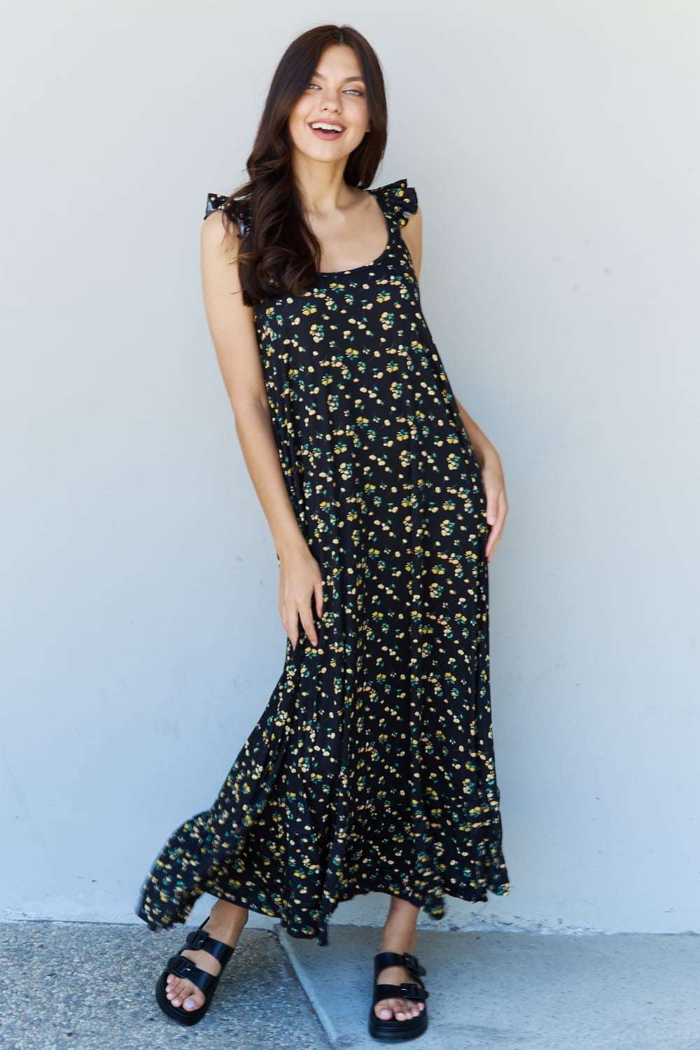 In The Garden Ruffle Floral Maxi Dress 👗 - Melissas Collectibles and More