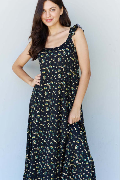 In The Garden Ruffle Floral Maxi Dress 👗 - Melissas Collectibles and More