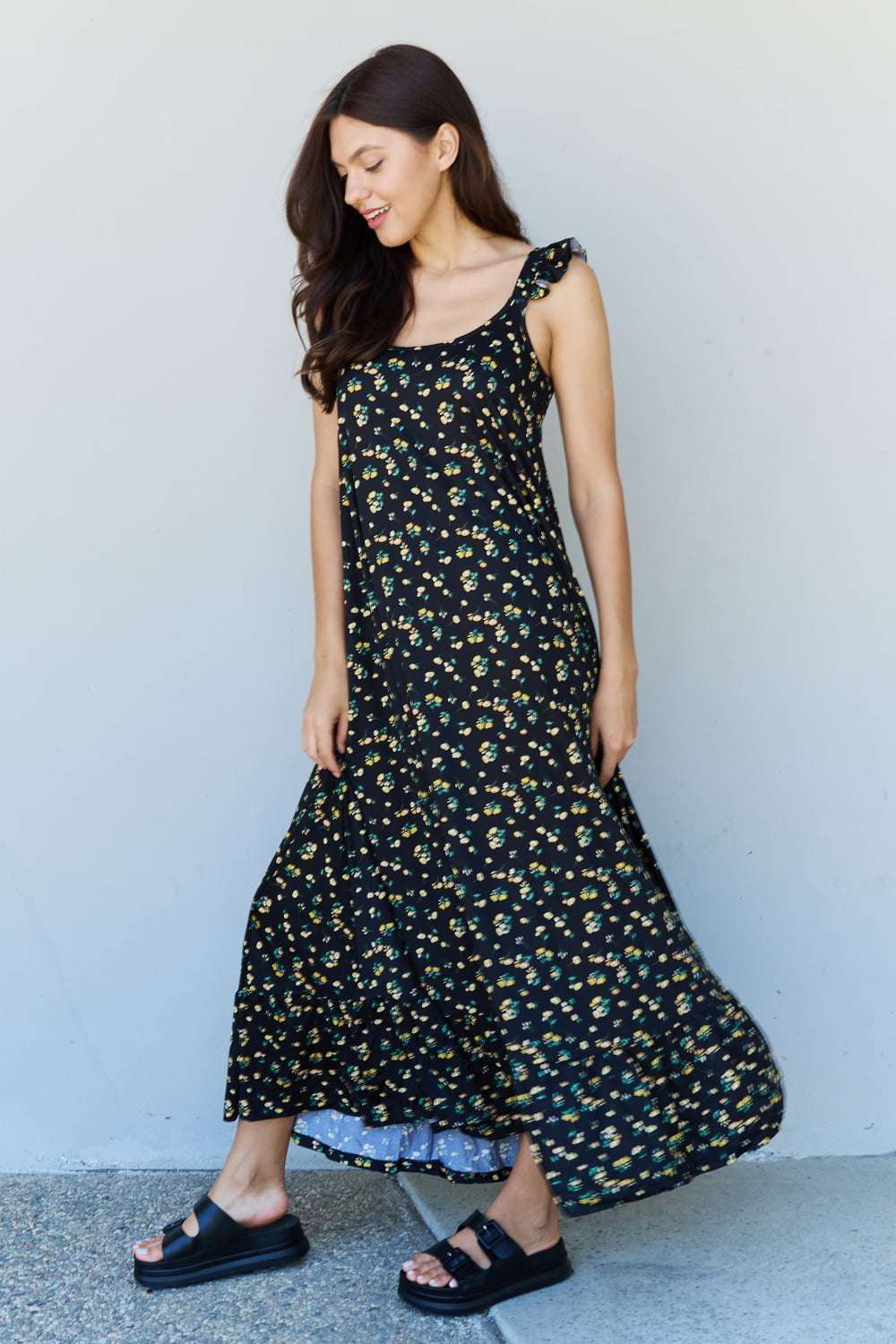 In The Garden Ruffle Floral Maxi Dress 👗 - Melissas Collectibles and More