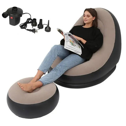 Inflatable Lazy Sofa Deck Chair and Foot Rest - Melissas Collectibles and More