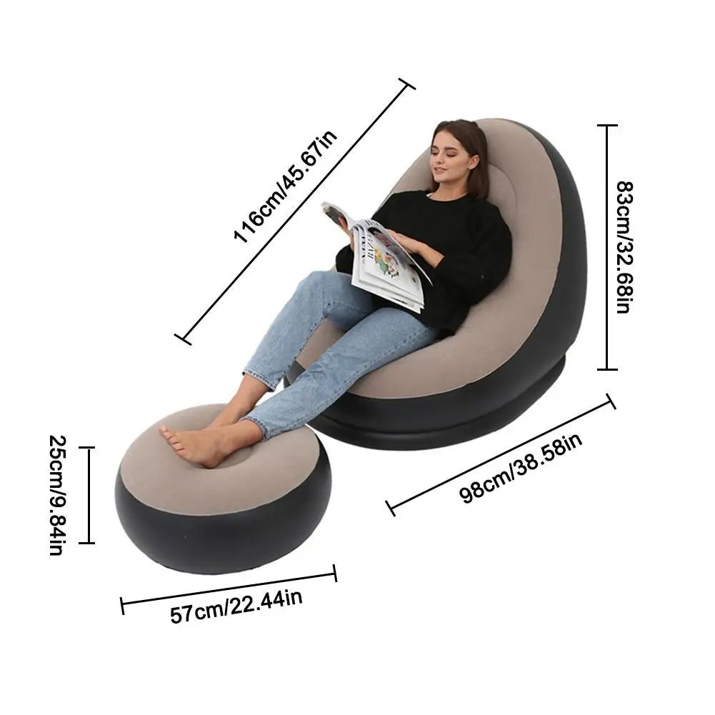 Inflatable Lazy Sofa Deck Chair and Foot Rest - Melissas Collectibles and More