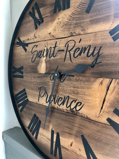 Large Wall Clock Rustic Wood - Melissas Collectibles and More