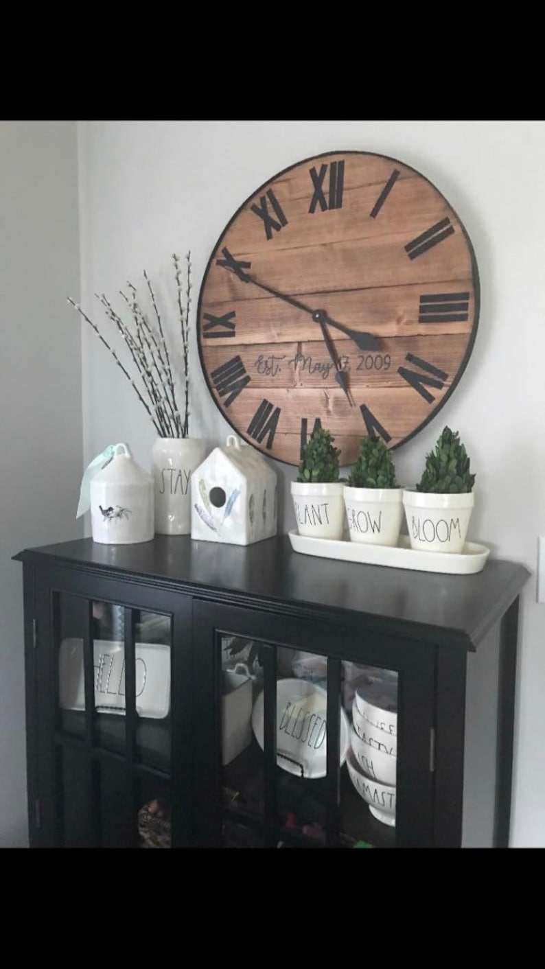 Large Wall Clock Rustic Wood - Melissas Collectibles and More