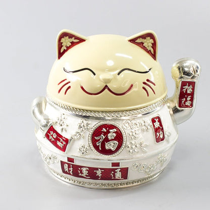 Lucky Cat Ashtray With Cover - Melissas Collectibles and More