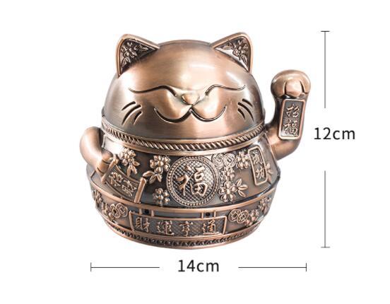 Lucky Cat Ashtray With Cover - Melissas Collectibles and More