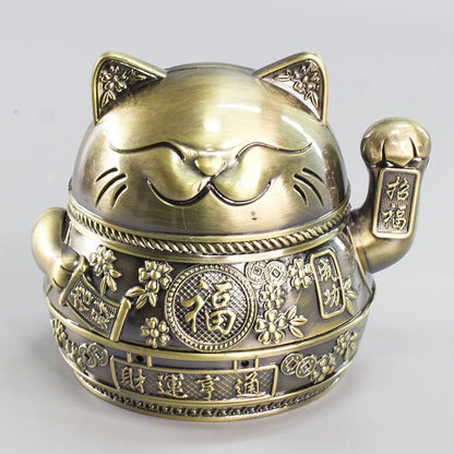 Lucky Cat Ashtray With Cover - Melissas Collectibles and More