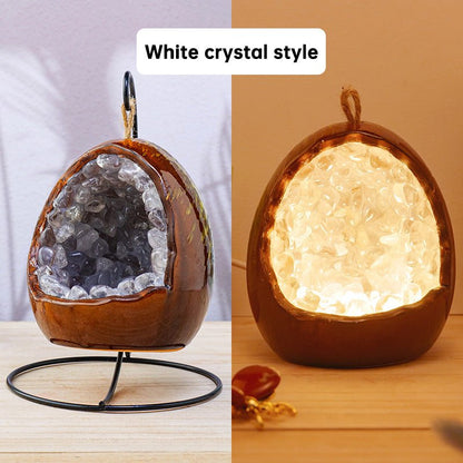 Natural Amethyst Dinosaur Egg Night Light - Melissas Collectibles and More