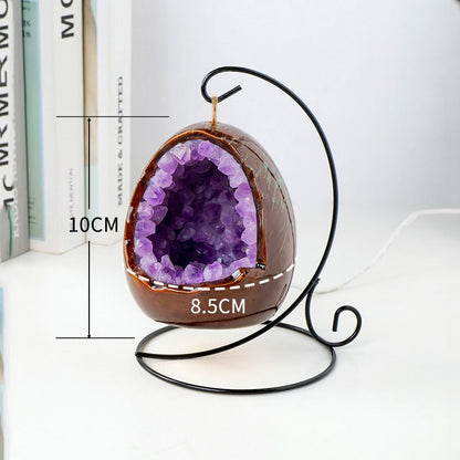 Natural Amethyst Dinosaur Egg Night Light - Melissas Collectibles and More