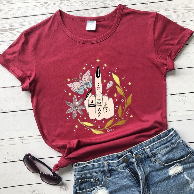 Nope Not Today Middle Finger T - shirt - Melissas Collectibles and More