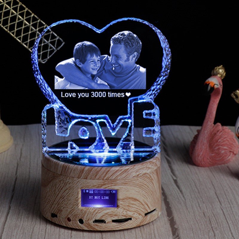 Personalized Gifts Crystal Photo Night L Personalized Gifts Crystal Photo Night Light Bluetooth Rotating Color Changing Music Player 3D Inner Carved