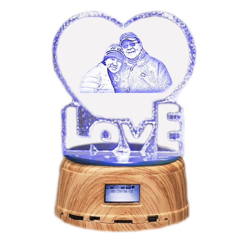 Personalized Gifts Crystal Photo Night L Personalized Gifts Crystal Photo Night Light Bluetooth Rotating Color Changing Music Player 3D Inner Carved