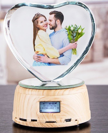 Personalized Gifts Crystal Photo Night L Personalized Gifts Crystal Photo Night Light Bluetooth Rotating Color Changing Music Player 3D Inner Carved