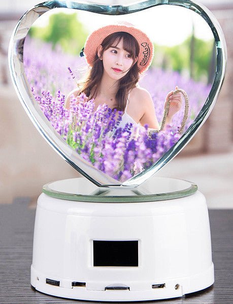 Personalized Gifts Crystal Photo Night L Personalized Gifts Crystal Photo Night Light Bluetooth Rotating Color Changing Music Player 3D Inner Carved