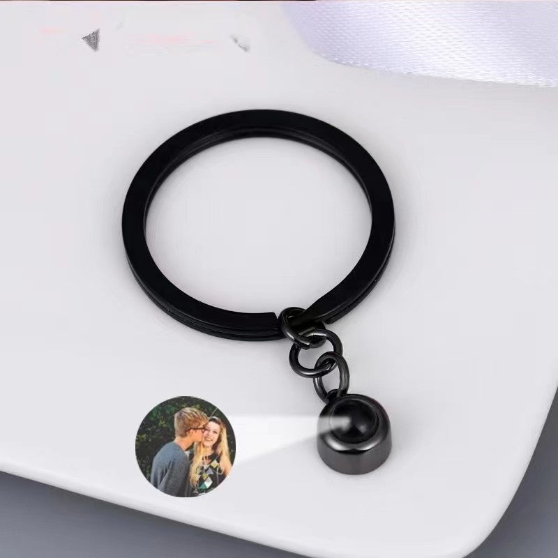 Personalized Photo Projection Key Chain Simple Custom Picture Small Circle Keyring For Women Men Memory Birthday Christmas Gift Personalized Photo Projection Key Chain Simple Custom Picture