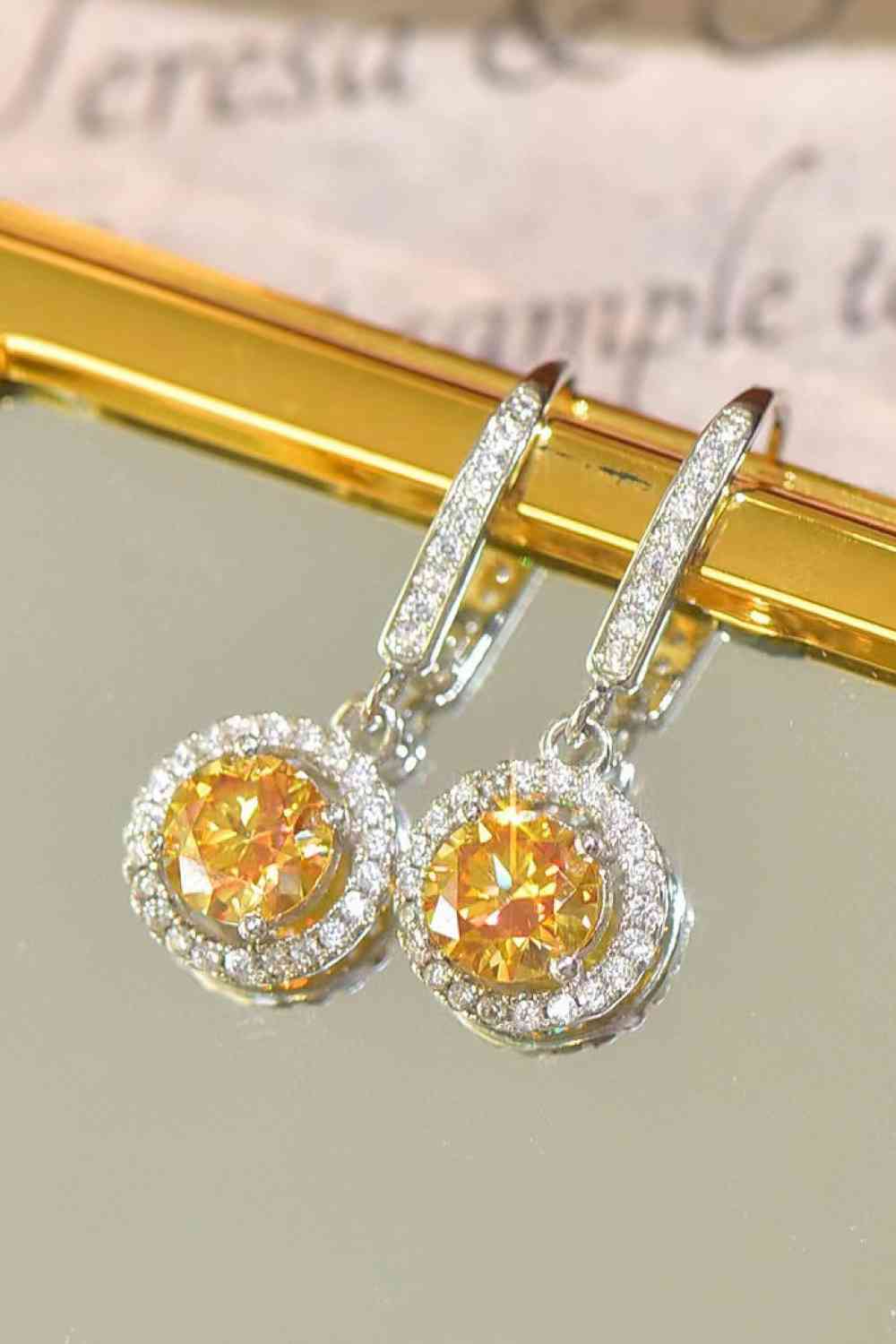 Platinum - Plated 2 Carat Moissanite Drop Earrings - Melissas Collectibles and More