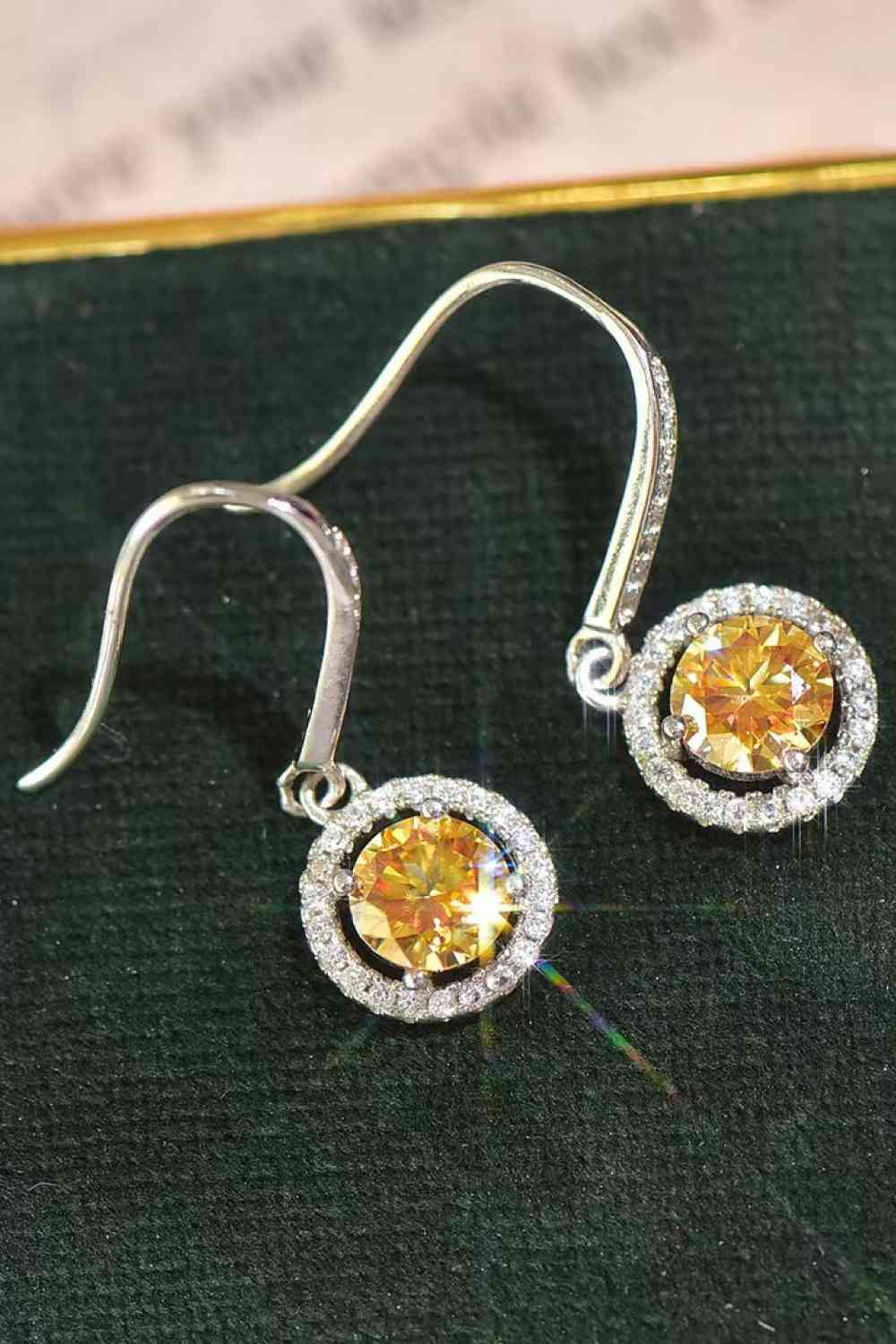 Platinum - Plated 2 Carat Moissanite Drop Earrings - Melissas Collectibles and More