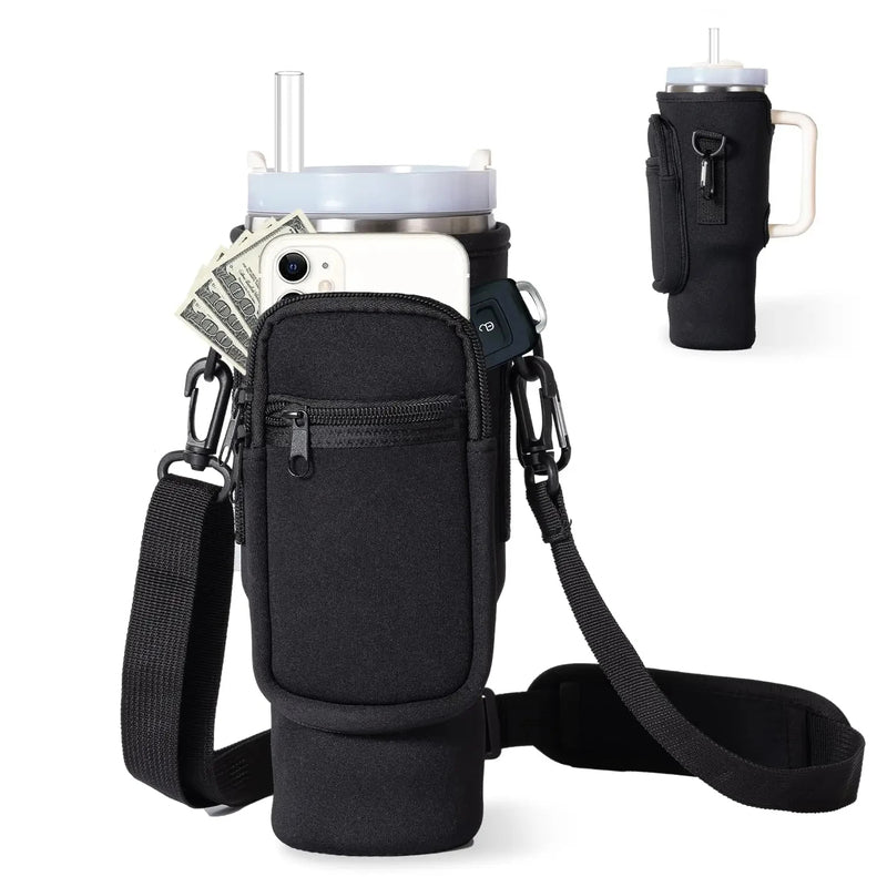 Water Bottle Carrier Bag with Phone Pocket for Stanley 40oz Tumbler - Melissas Collectibles and More