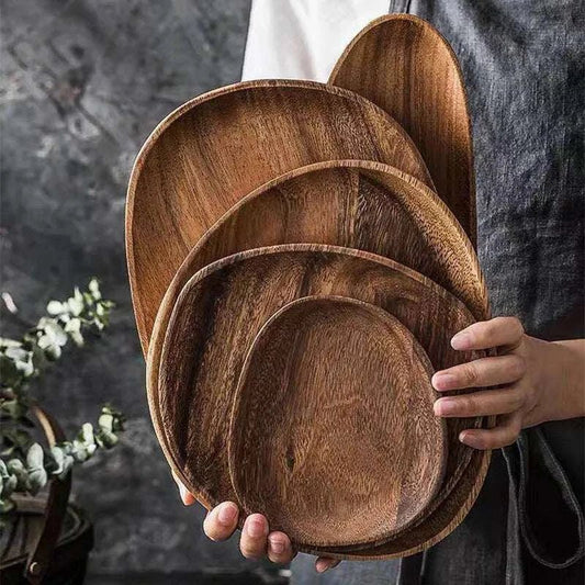 Whole Wood Irregular Oval Solid Wood Plate,Unleash your adventurous spirit with our Whole Wood Irregular Oval Solid Wood Plate. Made from the finest quality solid wood, this unique plate will add a touch of boldness to your kitchen. The irregular oval shape adds an unexpected twist, making it perfect for those who like to take risks in the kitchen - Melissas Collectibles and More