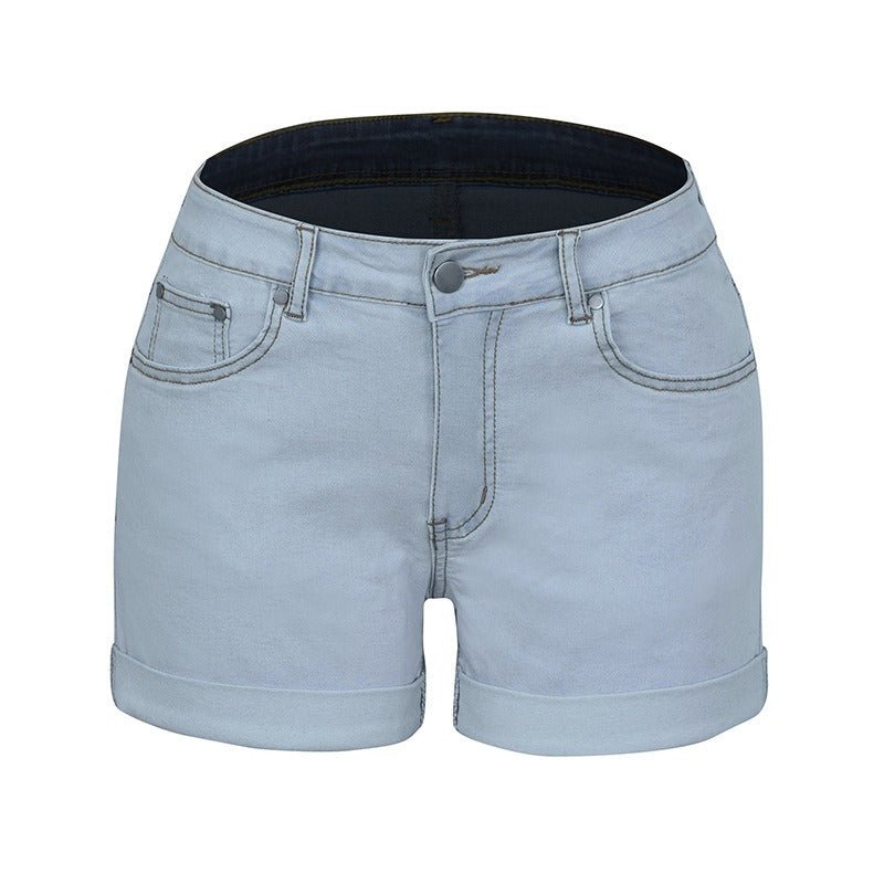 Minimalist High Elastic Women's Denim Shorts Minimalist High Elastic Women's Denim Shorts