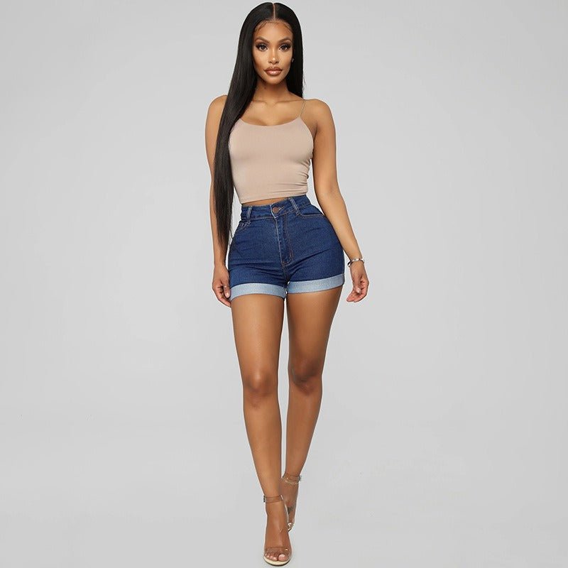 Minimalist High Elastic Women's Denim Shorts Minimalist High Elastic Women's Denim Shorts