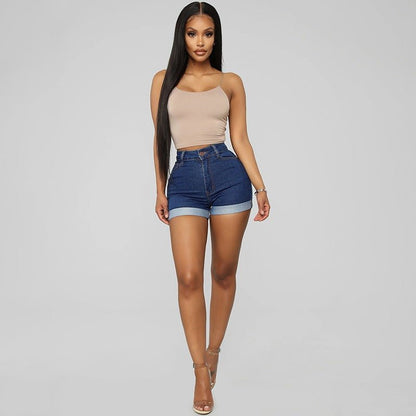 Minimalist High Elastic Women's Denim Shorts Minimalist High Elastic Women's Denim Shorts