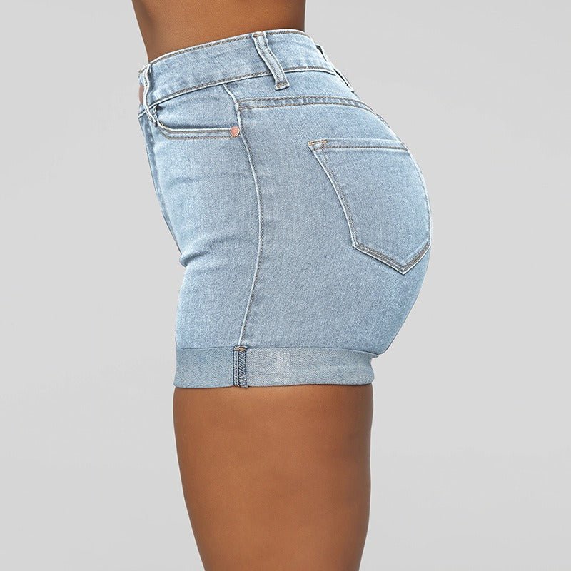 Minimalist High Elastic Women's Denim Shorts Minimalist High Elastic Women's Denim Shorts