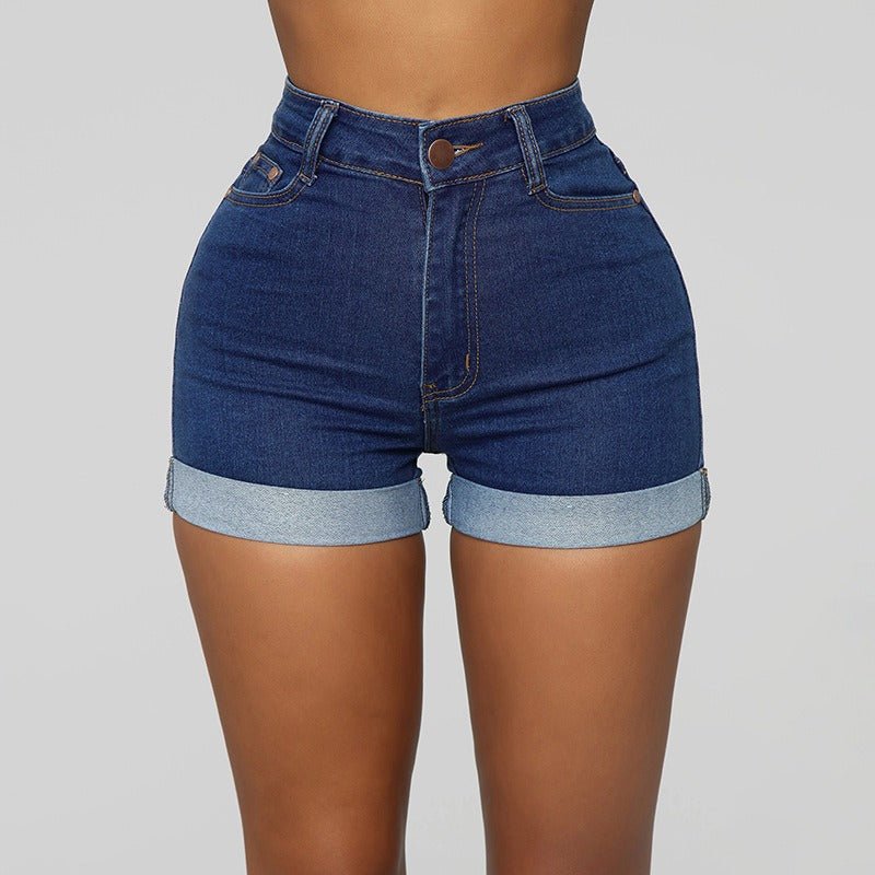 Minimalist High Elastic Women's Denim Shorts Minimalist High Elastic Women's Denim Shorts